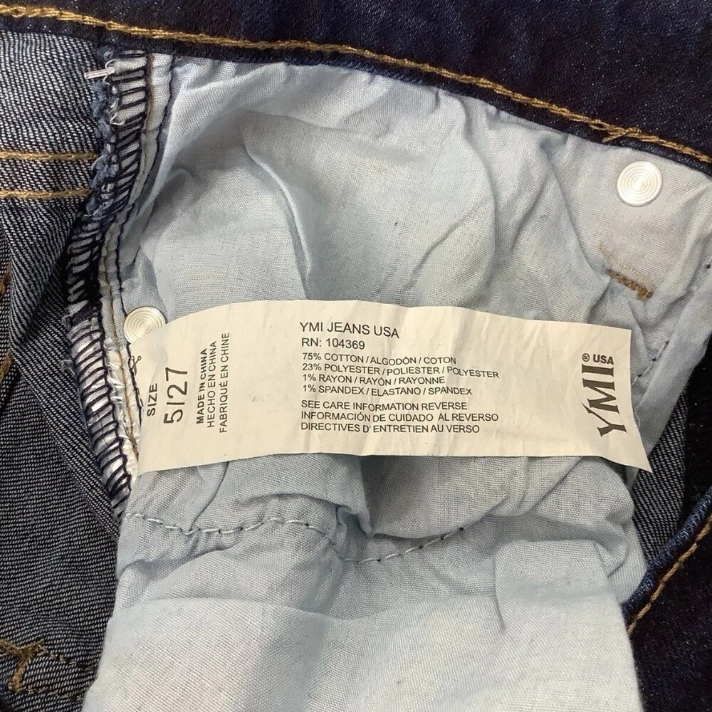 NWT YMI Jeans High Rise Flare Frayed Hem Blue Denim Womens Size 5/27 - Picture 11 of 12
